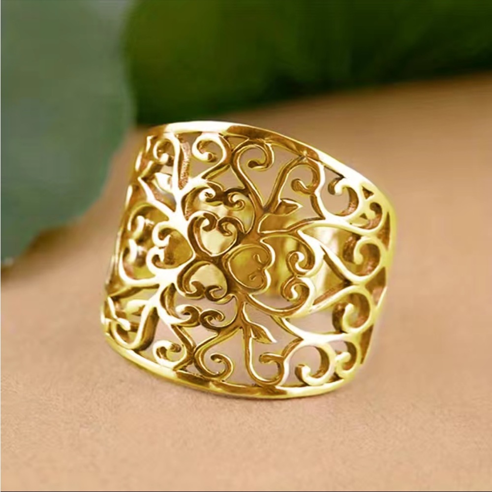 Gold tone bohemian ring